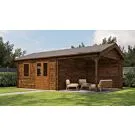 Lugarde Select | Tuinhuis Oosterbeek met Overkapping Rechts 400 + 300 x 400 | Keteldruk Bruin