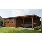 Lugarde Select | Tuinhuis Didam met Overkapping Rechts 400 + 400 x 400 | Keteldruk Bruin