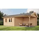 Lugarde Select | Tuinhuis Rozendaal met Overkapping Rechts 400 + 400 x 400 | Onbehandeld