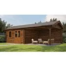 Lugarde Select | Tuinhuis Rozendaal met Overkapping Rechts 400 + 400 x 400 | Keteldruk Bruin