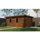 Lugarde Select | Tuinhuis Lochem met Garagedeur 400 x 500 | Keteldruk Bruin