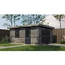 Lugarde Select | Blokhut Lochem met Garagedeur 400 x 500 | Keteldruk Grijs