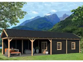 Tuindeco | Overkapping Hamar XL | Type 11 | Zwarte Wanden