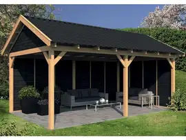 Tuindeco | Overkapping Hamar XL | Type 2 | Zwarte Wanden