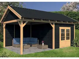 Tuindeco | Overkapping Hamar XL | Type 3 | Zwarte Wanden