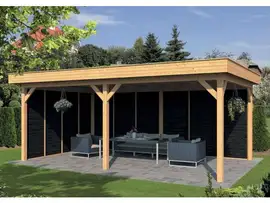 Tuindeco | Overkapping Oslo XL | Type 2 | Zwarte Wanden