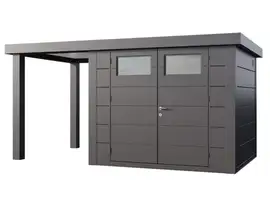 Telluria | Tuinhuis Classico 2724 met Overkapping Open Lounge Small | Links | Antraciet