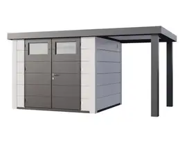 Telluria | Tuinhuis Classico 2724 met Overkapping Open Lounge Small | Rechts | Wit