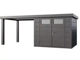 Telluria | Tuinhuis Classico 2724 met Overkapping Open Lounge Large | Links | Antraciet