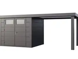 Telluria | Tuinhuis Classico 2724 met Overkapping Open Lounge Large | Rechts | Antraciet