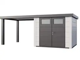 Telluria | Tuinhuis Classico 2724 met Overkapping Open Lounge Large | Links | Wit