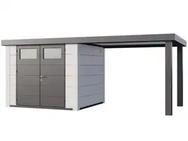 Telluria | Tuinhuis Classico 2724 met Overkapping Open Lounge Large | Rechts | Wit