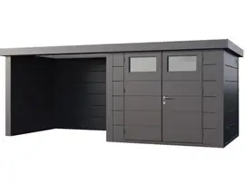 Telluria | Tuinhuis Classico 2724 met Overkapping Lounge Small | Links | Antraciet