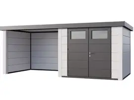 Telluria | Tuinhuis Classico 2724 met Overkapping Lounge Small | Links | Wit