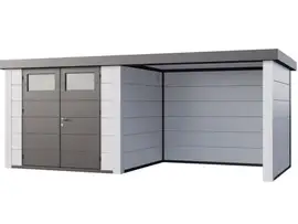 Telluria | Tuinhuis Classico 2724 met Overkapping Lounge Small | Rechts | Wit