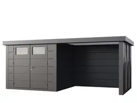 Telluria | Tuinhuis Classico 2724 met Overkapping Lounge Small met Ramen | Rechts | Antraciet