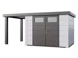 Telluria | Tuinhuis Classico 3024 met Overkapping Open Lounge Small | Links | Wit