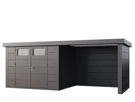 Telluria | Tuinhuis Classico 3024 met Overkapping Lounge Small | Rechts | Antraciet