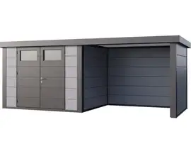 Telluria | Tuinhuis Classico 3024 met Overkapping Lounge Small | Rechts | Lichtgrijs