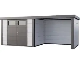 Telluria | Tuinhuis Classico 3024 met Overkapping Lounge Small | Rechts | Wit-Antraciet