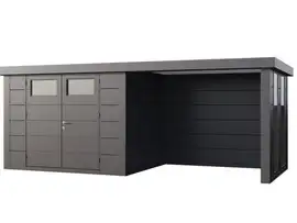 Telluria | Tuinhuis Classico 3024 met Overkapping Lounge Small met Ramen | Rechts | Antraciet