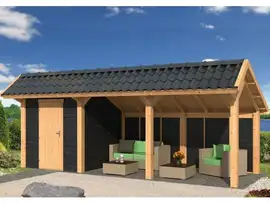 Tuindeco | Overkapping Bergen L | Type 7 | Zwarte Wanden