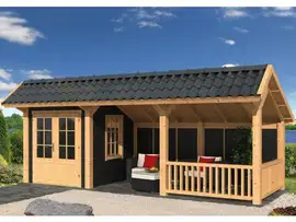 Tuindeco | Overkapping Bergen L | Type 8 | Zwarte Wanden