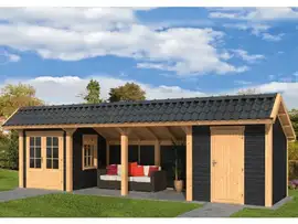 Tuindeco | Overkapping Bergen L | Type 12 | Zwarte Wanden