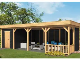 Tuindeco | Overkapping Oslo L | Type 10 | Zwarte Wanden