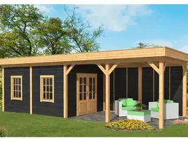 Tuindeco | Overkapping Oslo L | Type 11 | Zwarte Wanden