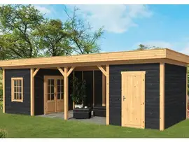 Tuindeco | Overkapping Oslo L | Type 12 | Zwarte Wanden