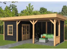 Tuindeco | Overkapping Oslo L | Type 8 | Zwarte Wanden