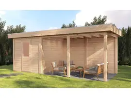 Lugarde Select Modern | Tuinhuis Dordrecht met Veranda Rechts 250 + 400 x 250 | Onbehandeld