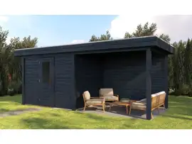 Lugarde Select Modern | Tuinhuis Tilburg met Veranda 300 + 300 x 250 | Zwart Geolied