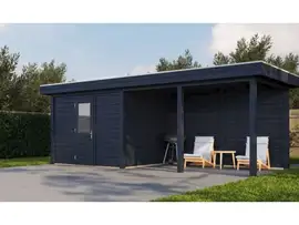 Lugarde Select Modern | Tuinhuis Apeldoorn met Veranda Rechts 300 + 400 x 250 | Zwart Geolied