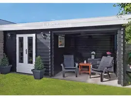 Lugarde | Blokhut met overkapping platdak B9