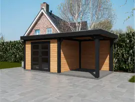 Fonteyn | Tuinhuis Coco met Overkapping 550 x 250 Exclusief