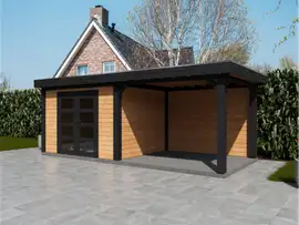 Fonteyn | Tuinhuis Coco met Overkapping 600 x 250 Exclusief