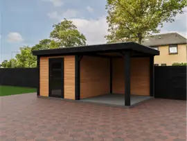 Fonteyn | Tuinhuis Eda met Overkapping 500 x 300 Exclusief