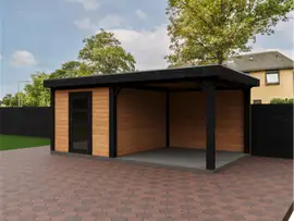 Fonteyn | Tuinhuis Eda met Overkapping 550 x 300 Exclusief