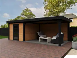 Fonteyn | Tuinhuis Eda met Overkapping 650 x 300 Exclusief