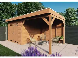 Fonteyn | Tuinhuis met Overkapping Traditioneel 5950 x 3300 | Onbehandelde Douglas Wanden