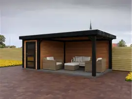 Fonteyn | Tuinhuis Jasmijn met Overkapping 550 x 300 Exclusief