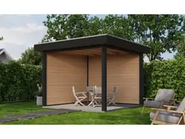 Fonteyn Exclusief Overkapping 300x300cm  - Gebeitst Transparant Eiken / RAL7021