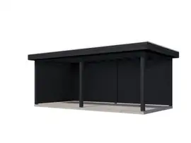 Lugarde Select veranda Assen 588x300cm - Zwart geolied