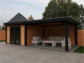 Fonteyn | Tuinhuis Lynn met Overkapping 700 x 300 Exclusief