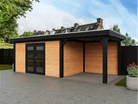 Fonteyn | Tuinhuis Rosalie met Overkapping 650 x 250 Exclusief