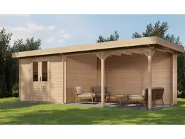 Lugarde Select | Blokhut Zandvoort met Overkapping 300 + 400 x 250 | Onbehandeld