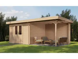 Lugarde Select | Tuinhuis Hilversum met Overkapping Rechts 300 + 300 x 300 | Onbehandeld