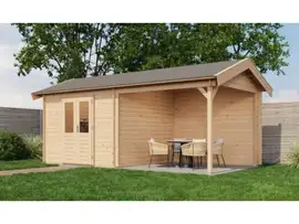 Lugarde Select | Tuinhuis Raalte met Overkapping Rechts 300 + 300 x 300 | Onbehandeld